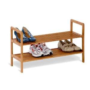  Honey Can Do Bamboo 2 Tier Shoe Shelf