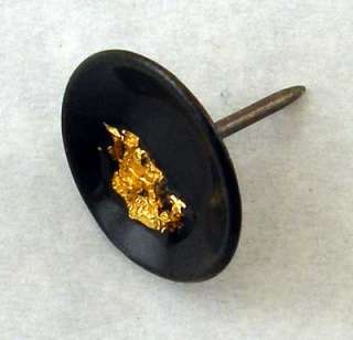 Gold Pan Hat Tack, flakes of Pure Gold for prospector  