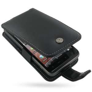  PDair Black Leather Flip Style Case for HTC ThunderBolt 4G 