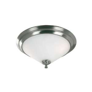   lite Flush Mount Wht Opal Glass Brushed Steel