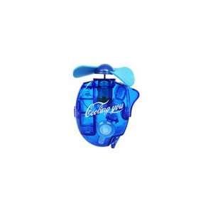   Decor Mini Water Spray Mist Fan with Carabiner (Blue): Home & Kitchen