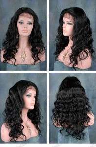  fashion 16 24100% Indian body wave remy human hair Full Lace wig