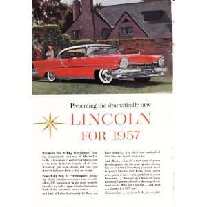  1957 Ad Lincoln Premiere Hardtop Original Antique Car Ad 