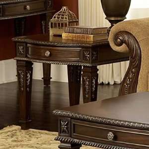  End Table of Palace Collection in Rich Brown Finish by 