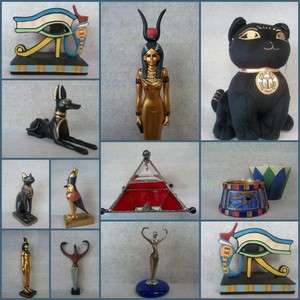 Egyptian Statues Candle Holders & More Isis, Hathor, Horus, Bastet 
