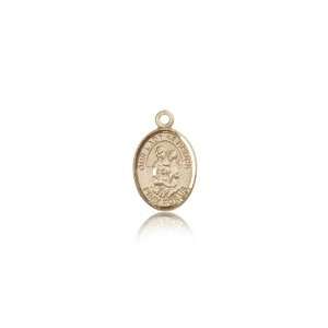  14kt Gold O/L Our Lady of Knock Medal 1/2 x 1/4 Inches 