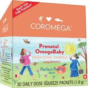  Prenatal OmegaBaby High DHA Perfect Peach Flavor 30 Count 