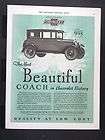 1927 CHEVROLET Coach Motor Car magazine Ad Automobile V