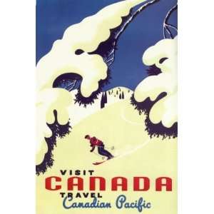  Visit Canada   Ski Travel Poster