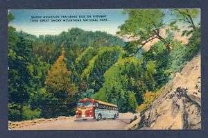 G2432 Bus Postcard  Smoky Mountain Trailways Bus on hwy  