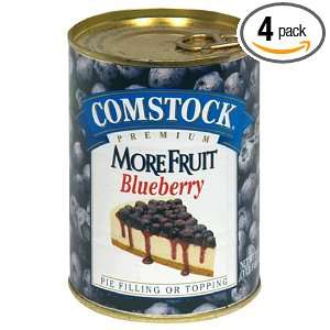 Comstock More Fruit Pie Filling & Topping, Blueberry, 21 Ounce Can 