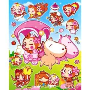  Yoyo & Cici Monkey Sticker Sheet DL015 ~ Happy Valentines 