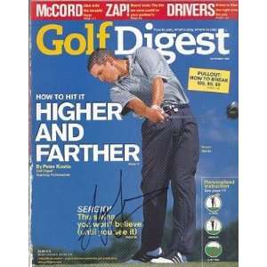 Sergio Garcia Autographed / Signed Golf Digest Magazine October 1999