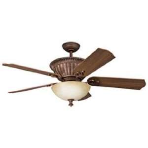  52 Larissa Tannery Bronze with Gold Accents Ceiling Fan 