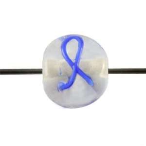  10mm Blue Ribbon Awareness Beads   Horizontal Hole Arts 