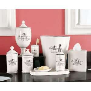   Pottery Barn Black & White Apothecary Bath Accessories: Home & Kitchen