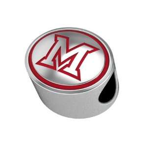 Miami of Ohio Collegiate Bead Charm Fits Most Pandora Style Bracelets 