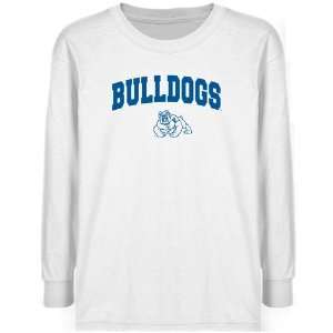  Fresno State Bulldogs Youth White Logo Arch Long Sleeve T 