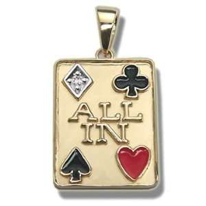  .02 ct Poker Enameled Pendant Jewelry