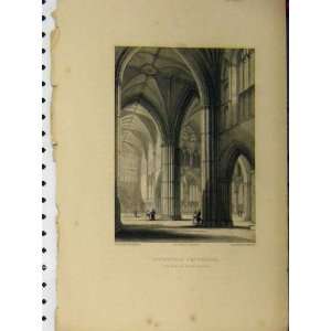  C1850 Lichfield Cathedral North Transept Shepherd Print 