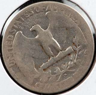 1932 D Washington Silver Quarter   Fine  