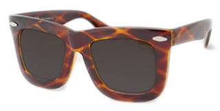 Chunky TORTOISE Wayfarer Inspired but HUGE Sunglasses * Vintage Look 