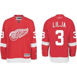  Lilja #3 Detroit Red Wings Reebok Premier Home Jersey 