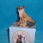 stone critters the animal collection fox with kits cubs