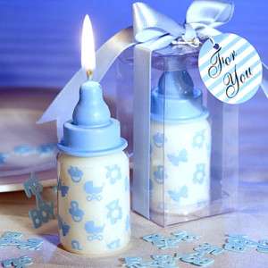 50 Blue Baby Bottle Candle Favors Baby Shower Favor  