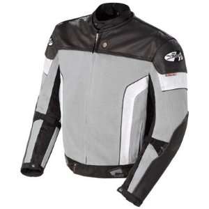   Leather/Mesh Motorcycle Jacket Small (Size 38) Grey: Automotive