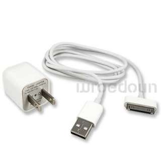   AC Wall Home Charger Adaptor + USB data Cable For iPod iPhone 3GS 4 4G