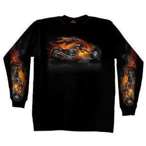   : Hot Leathers Black Large Demon Bike Long Sleeve T Shirt: Automotive