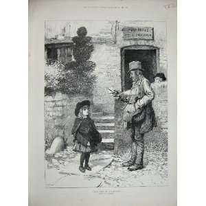    1888 Valentine Post Office Postman Little Girl Man