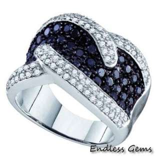 05CTW BLACK AND WHITE DIAMOND LADIES HIGH END RIGHT HAND RING 