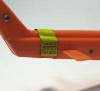 VINTAGE BALKAN ORANGE HARD PLASTIC HELICOPTER #602  