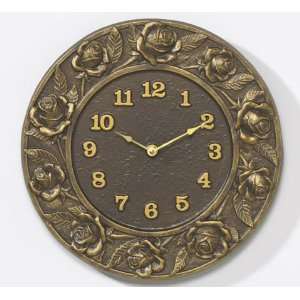  Antique French Bronze Rose Indoor/Outdoor Clock: Kitchen 