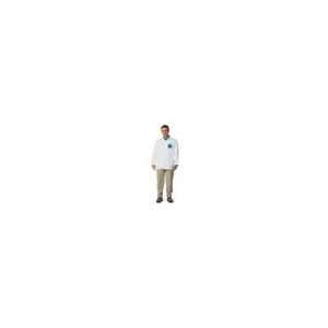  Large White Tyvek Long Sleeve Shirt With Collar And 4 Snap 