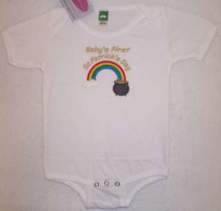   Patricks Day Colorful Rainbow Pot of Gold Infant Baby Bodysuit  