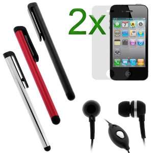 iPhone 4 & 4s   Combo Set Includes 2 Clear LCD Screen Protector Film 