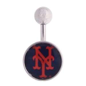  New York Mets 316L Stainless Steel Belly Ring   14G   3/8 Inch 