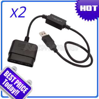 2X PS2 Controller to PS3 PC USB Adapter Converter Cable  