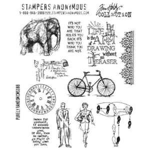   Random Rubber Cling Mounted Stamps (Tim Holtz): Arts, Crafts & Sewing