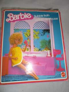 VINTAGE 1981 BARBIE PINK BUBBLE BATH TUB w/ BOX MATTEL WORKS  