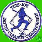 TIDE JOY BATTIN CLEANUP CHAMP 1983 EMBROIDERE​D PATCH