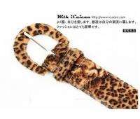 Womens Faux Leather Buckle Waist Belt Leopard NEW 9348  