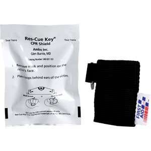 First Aid Only M572 Ambu Res cue Key CPR Shield, 1 Way Valve, Blk 