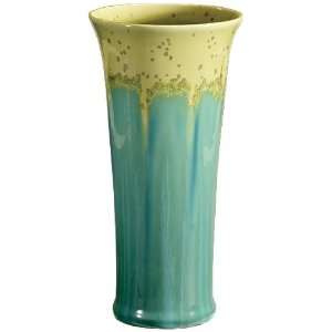  Small Aqua and Yellow Sparta Ceramic Vase