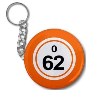 Creative Clam Bingo Ball O62 Sixty two Orange 2.25 Inch Button Style 