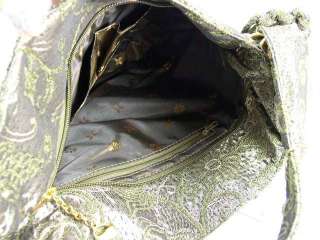 Dark Green Tapestry Beaded Sequin Hobo Handbag Tassel CHL 069542