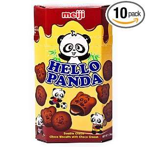 Meiji Hello Panda Double Choco Choco Biscuits with Choco Cream 1.74oz 